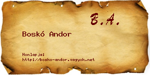 Boskó Andor névjegykártya